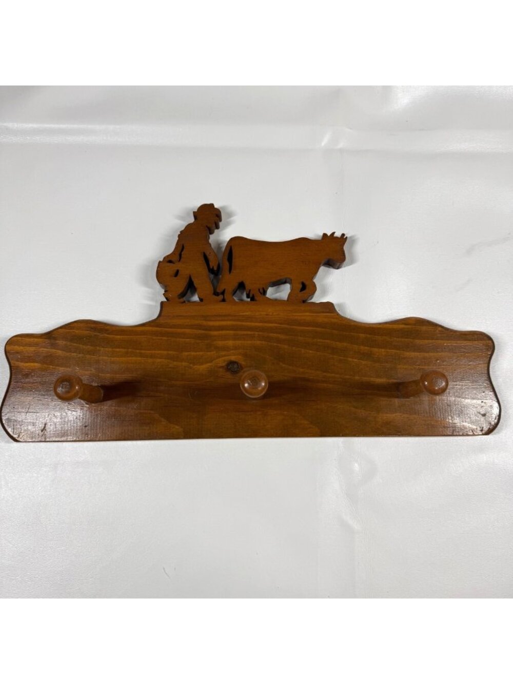Vintage Coat Rack Wood Pegs Wall Hook Dairy Farmer Rustic Decor Farmhouse